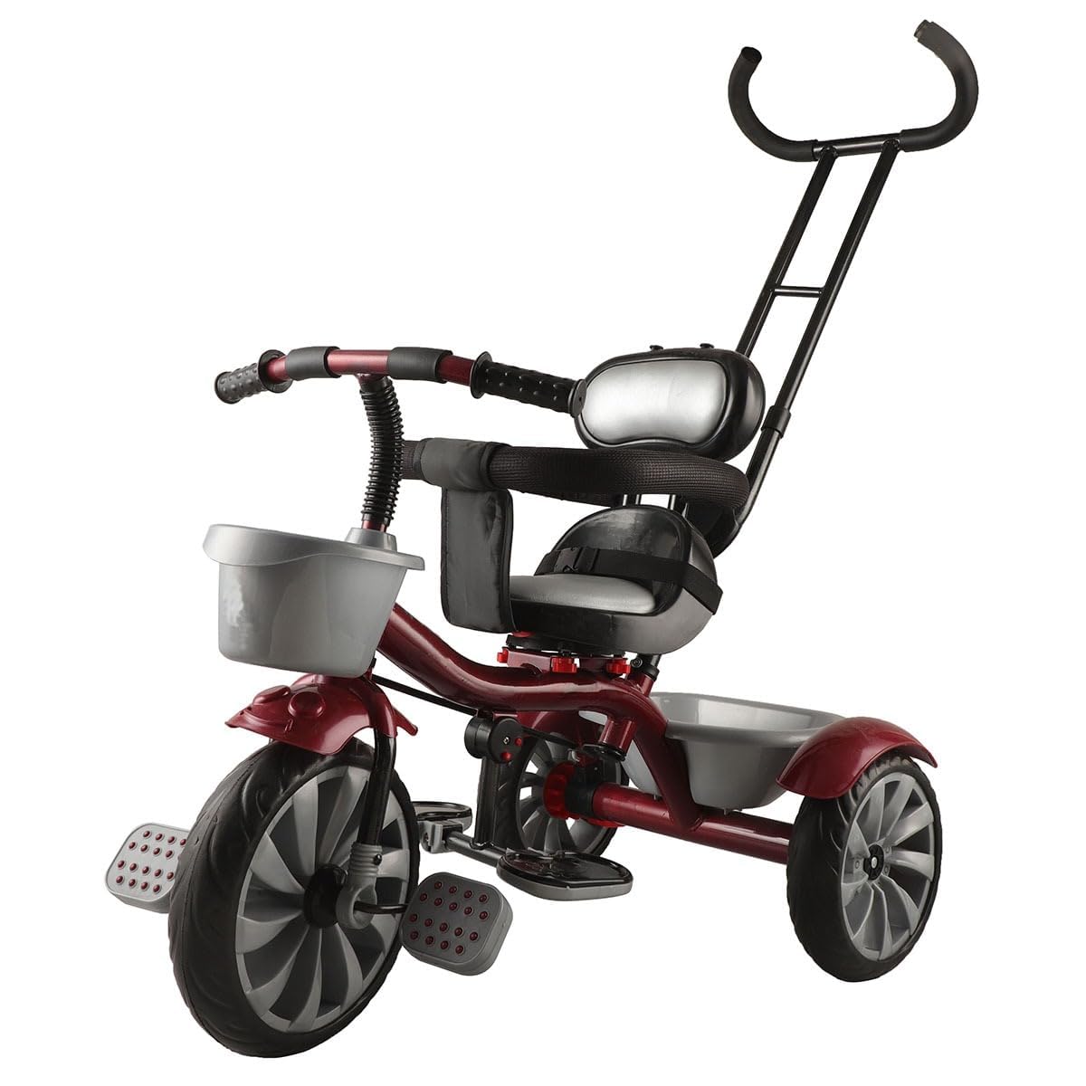 JoyRide TrikeMaster 360 Reversible Seat SmartTrike for Kids 1 to 5 Years, Double Leather Seat,Safety Belt, Guardrail, Handle, Easy Storage (Red)-image-39