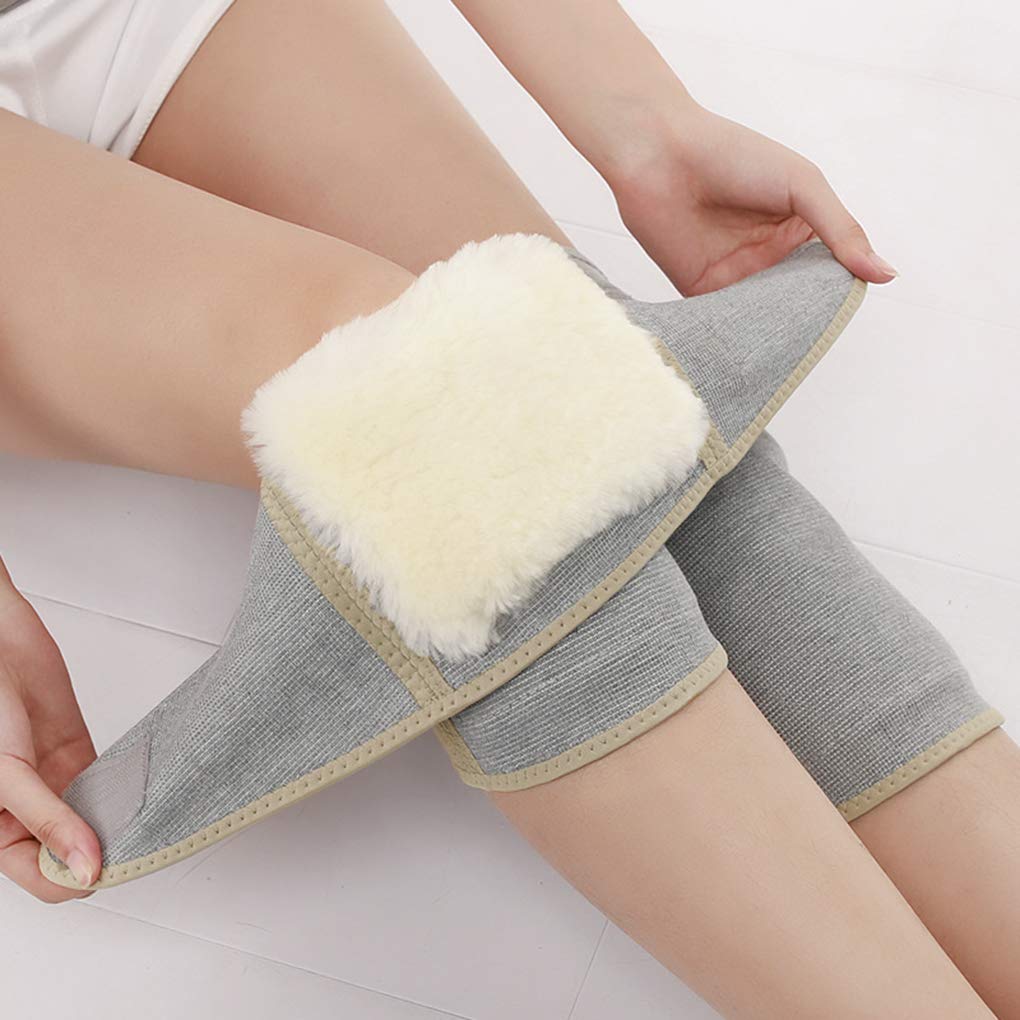 Faxianther Afinder Knieschoner Elastische Kniebandage Winter Weich Wolle Verdicken Knieschützer Thermo Knieorthese Beinlinge Beinwärmer Professionel Kniewärmer mit Klettverschluss