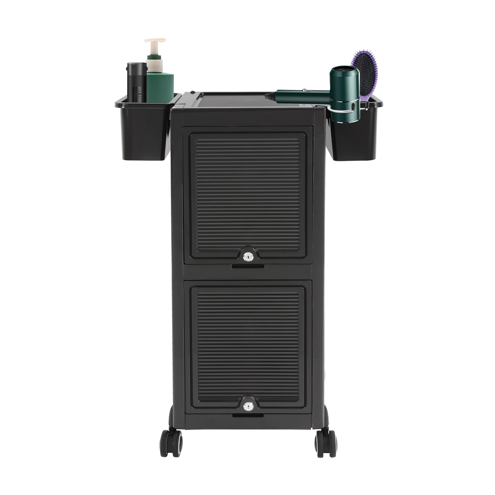 Friseurwagen, Aufbewahrungswagen mit 6 Tabletts und 2 Seitenkörbe, Friseur Arbeitswagen Bedienungswagen Salonwagen Friseurwagen 39 * 35 * 84cm