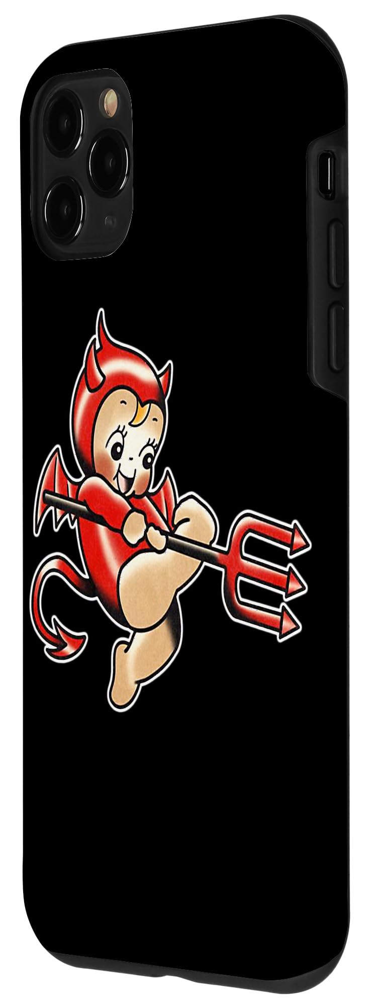 iPhone 11 Pro Kewpie Baby Devil Pitchfork Traditional Tattoo Flash Case - Image 2
