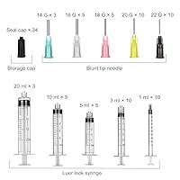 Vista 32 de Blunt Tip Food Syringe with Needle - Resin Refilling Glue Lube Liquid Plastic Syringes, 12Pack-5ml/cc Syringes for Lip Gloss Base Ink Precision Oil
