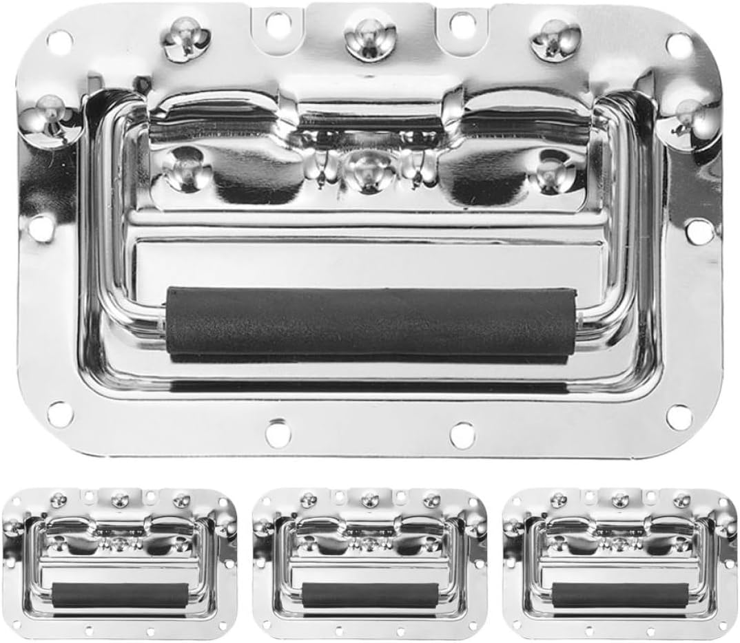 SOLUSTRE 4pcs Electroplated Aviation Flight Cases Handle Cabinet Side Pulls Replacement Hardware for Equipment Toolboxes and Industrial Cabinets