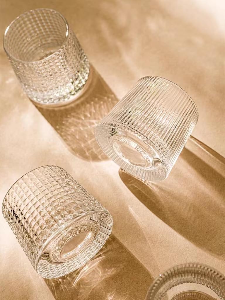 Heavy Whiskey Spinning Glasses Set of 4, Solid Thick Rotating Drinking Barware, 5 oz