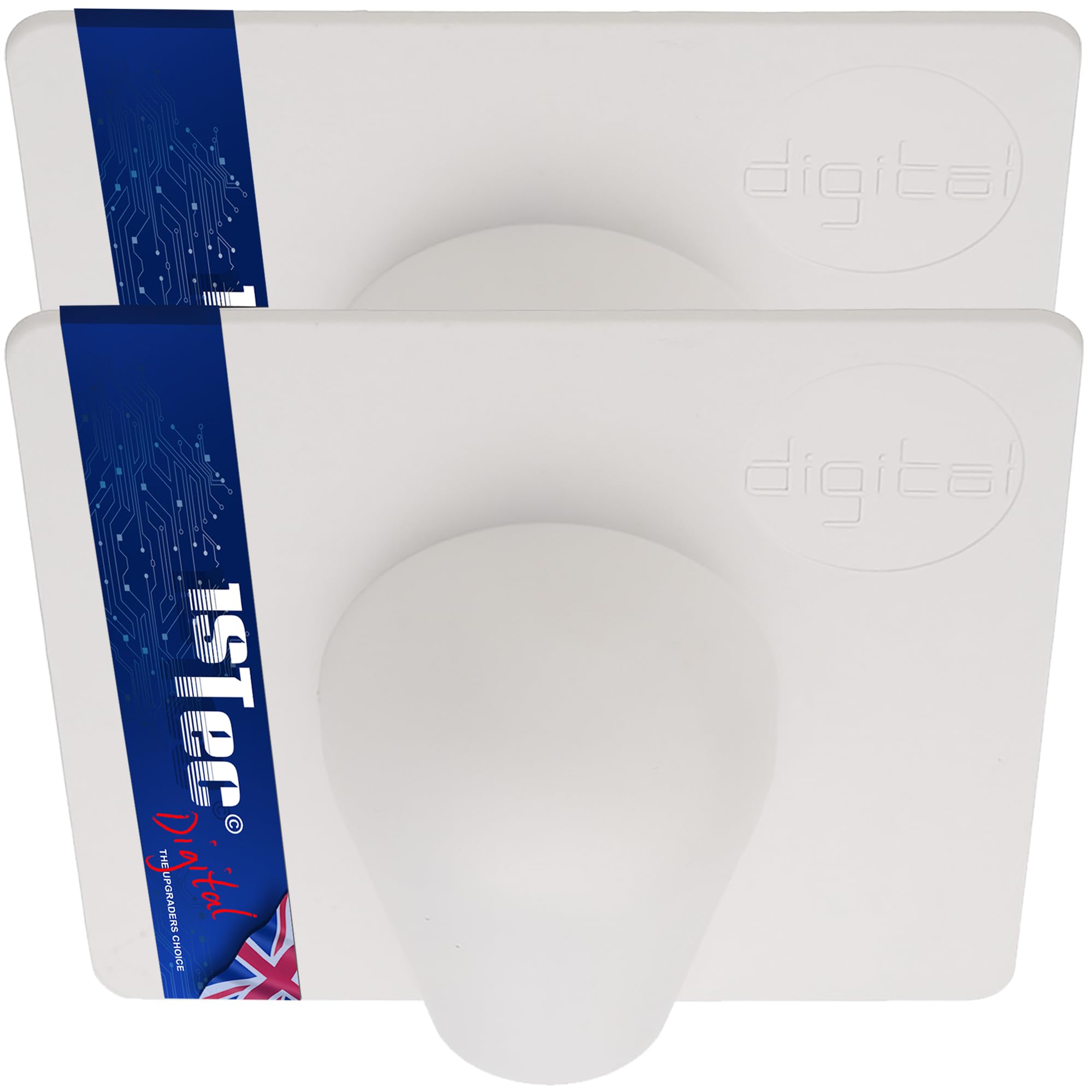 2 x White External Brick Drill Damage Weather Shield Cover for Cable Pipe Hose Hole Tidy Buster Plates fits Coaxial TV Alarm/Telephone Wire RG59 Coax CCTV Low Voltage Garden Lights Power Leads