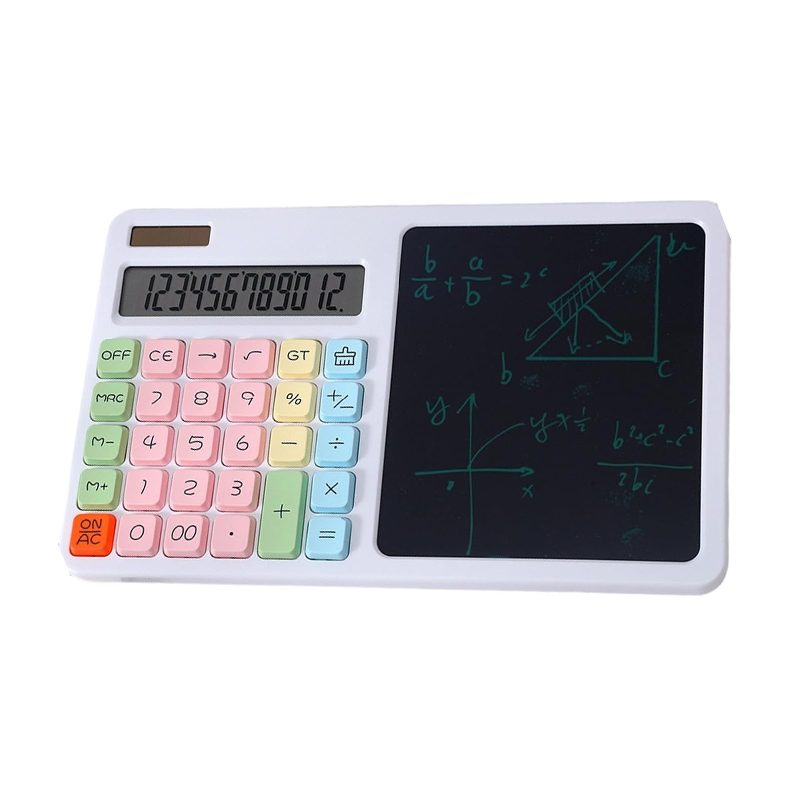 APGLSXY 12 Digit Solar Calculator Large Screen Display Power Business Finance Accounting Calculator with Writing Board Scientific with Solar Charging
