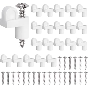 Pack of 24 3/8 inch white window grille clips with screws secure holder clips for window grilles and storm windows easy installation and windproof hold for household and commercial use