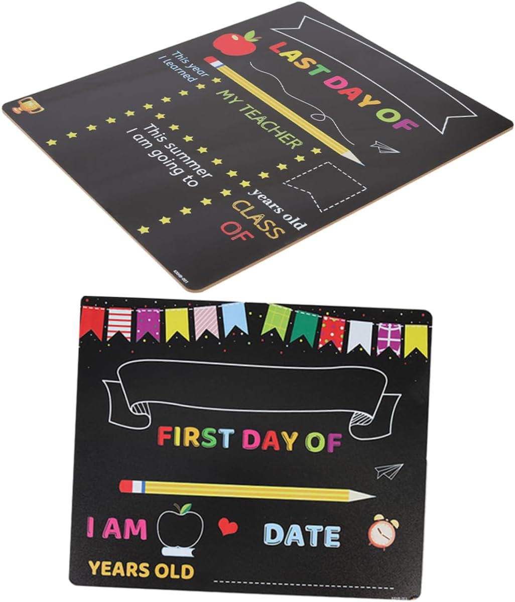 2Pcs Multi Function Chalkboard for Erasable School Sign for Back to School Season for Kindergarten Decorations and Photo Props Lightweight and Compact Design