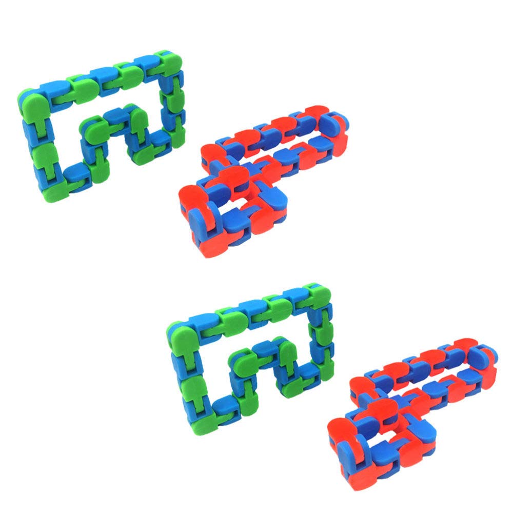 NUOBESTY Kid's, Adult's Wacky Track Sensory Snake Puzzle Fidget Toys (4 Pieces)