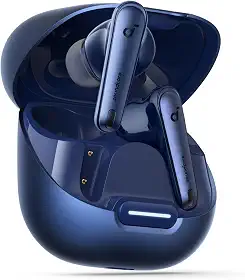 soundcore Liberty 4 NC da Anker, Fone de Ouvido Bluetooth Sem Fio, Redução de Ruído de 98,5%, Cancelamento Adaptativo para Ouvidos e Ambiente, Áudio Hi-Res, 50H de Bateria, Carregamento Sem Fio, Azul