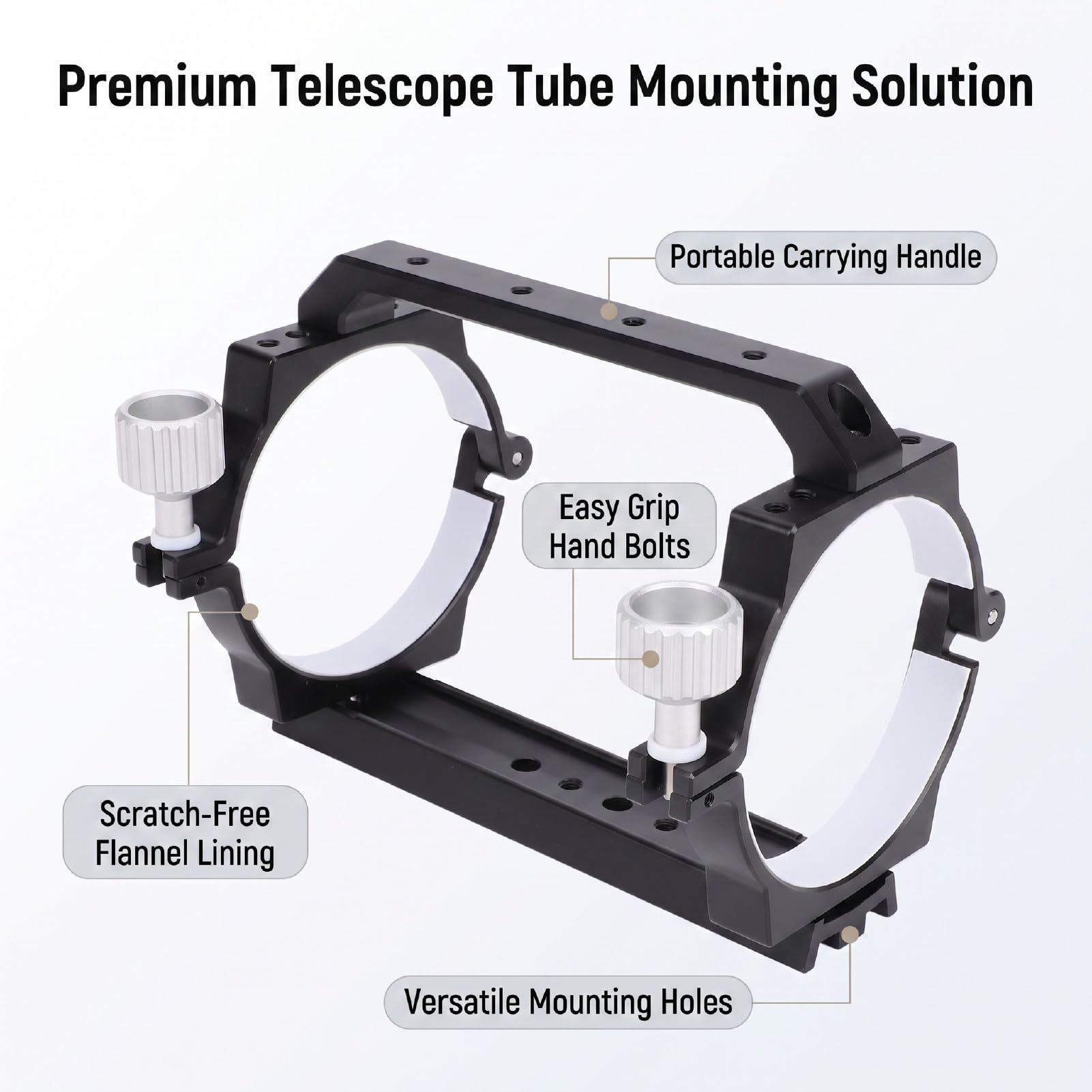 Sxhlseller Abrazadera para Tubo de Telescopio con Anillo de Fijación de