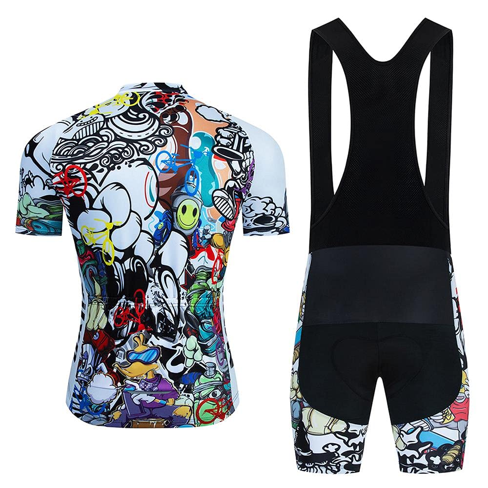 Hombres Jersey + Pantalones Cortos Mangas Cortas de Ciclismo Ropa Maillot Transpirable para Deportes al Aire Libre Ciclo Bicicleta