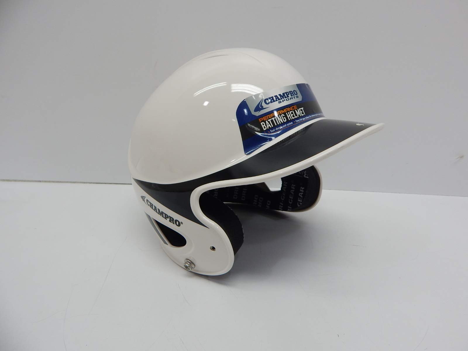 Champro Youth Performance Batting Helmet, White/Black, 6 1/2