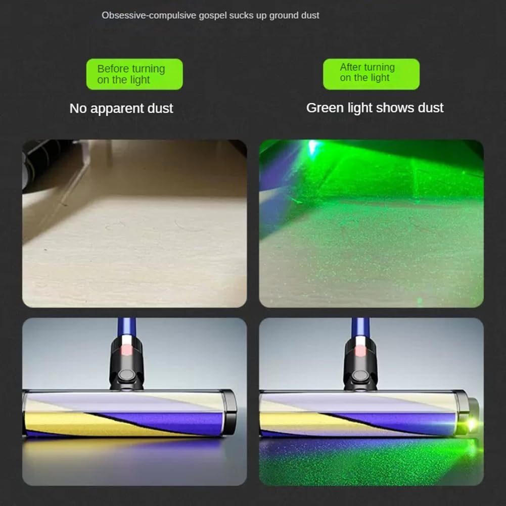 Aspiradora Luces de Polvo Claramente Pantalla de Polvo para Mascotas Lámpara LED Recargable Universal Accesorio para Aspiradora Gris