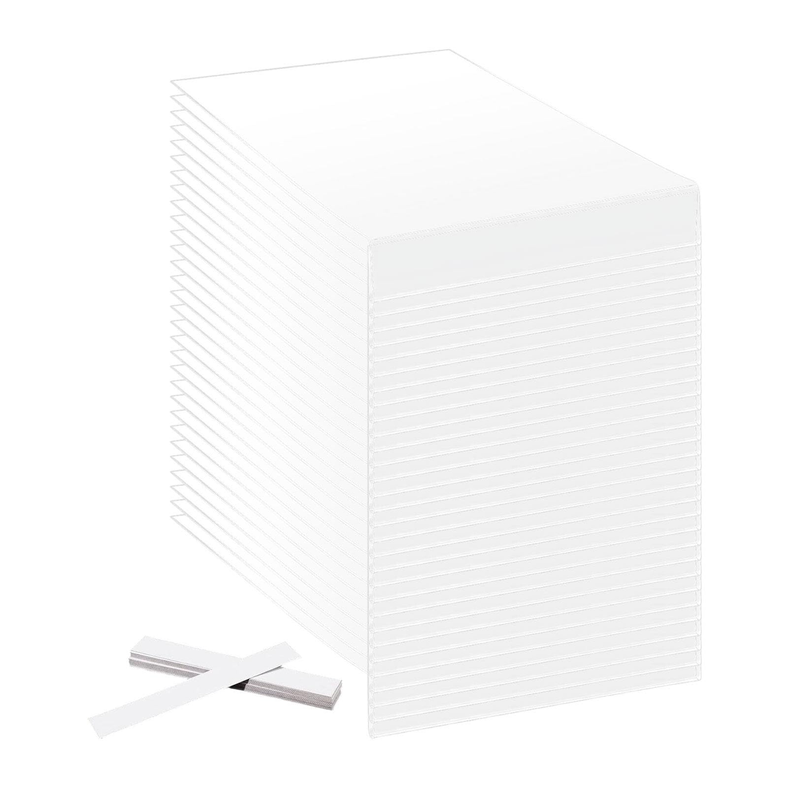 Colcolo Lot de 30 porte-étiquettes amovibles pour étagères, présentoirs, étagères transparentes, pour bibliothèques, magasins, salles de classe, écoles