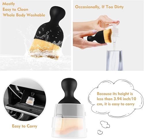 Miniatura 6 de Cepillo de limpieza interior del auto con cerdas ultra suaves, cepillos para detalles automáticos, accesorios para salpicadero, rejillas de