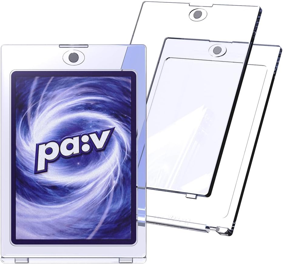 pa:v PAV 35PT TCG Magnetic Card Case – Ultra-Clear TCG R-Corner Holder with Rounded Inner Frame and UV Protection for 2.5" x 3.5" Trading Cards, Sleeve Protector for Games, MTG and Sports