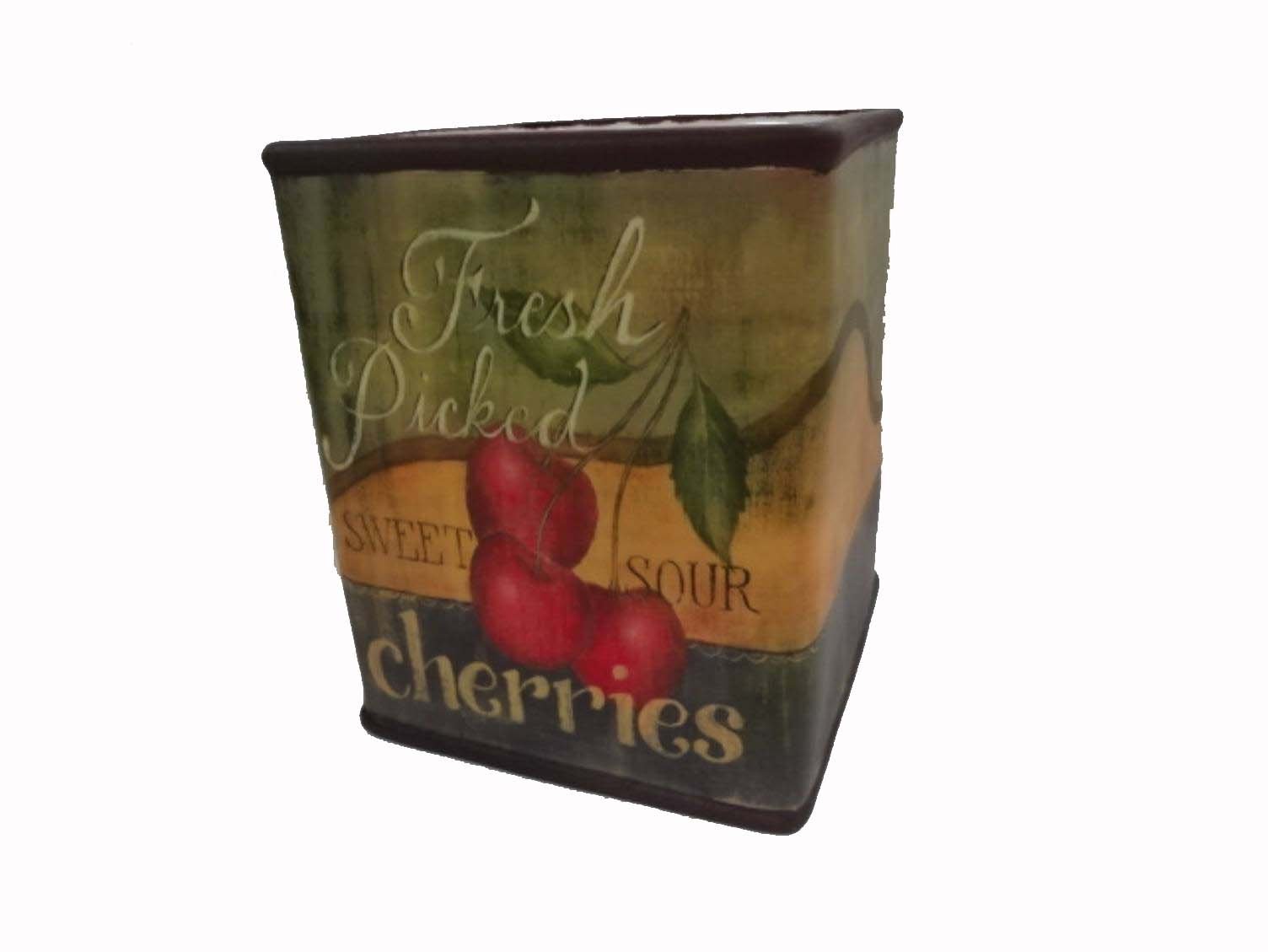 DesMa Group IncFresh Picked Cherries Ceramic Container, Multicolor