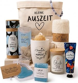 Wellness Geschenk | Geschenkset für Frauen Kleine Auszeit | Wellness Geschenkkorb Frau | Geschenktasche | Geschenke für Freundin | Geburtstagsgeschenk für Frauen | Entspannungsgeschenk