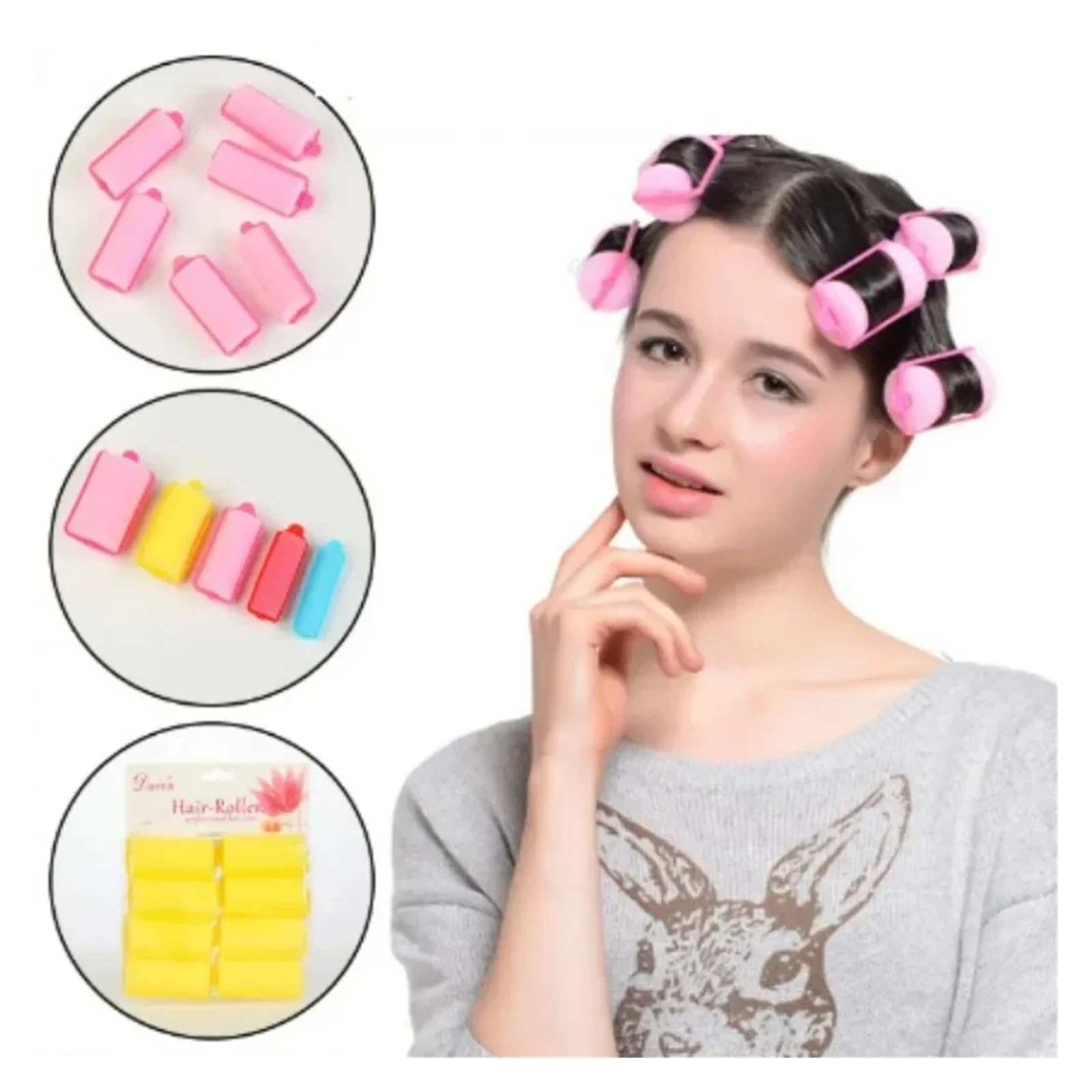 Bigodini Per Capelli In Spugna Di Schiua, Orbidi Bigodini Da Parrucchiere, 18 Pezzi - Foto 7