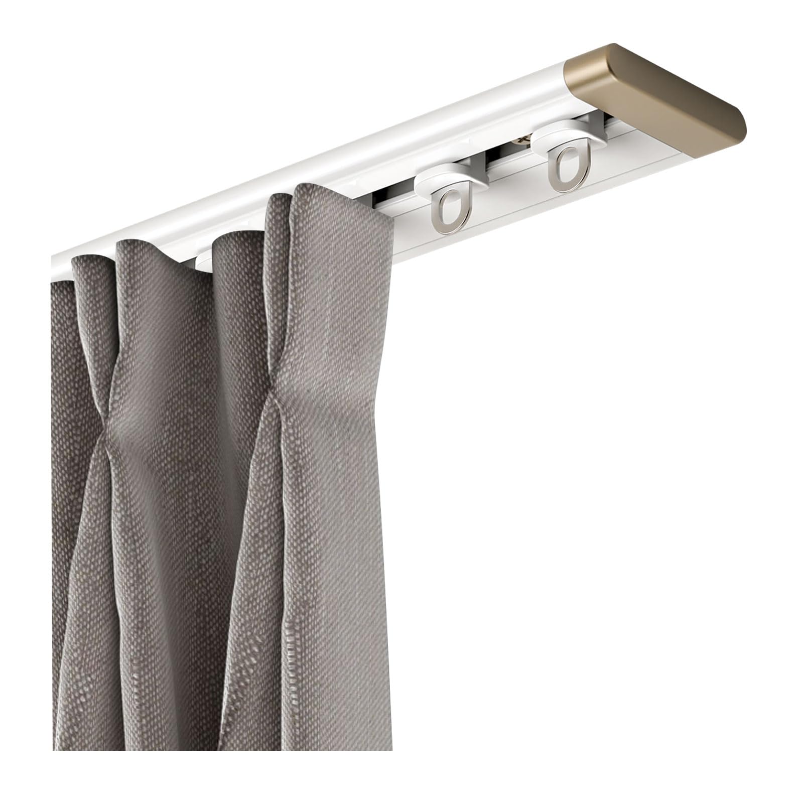 WQPMNYG Invisible Ultra-Thin Aluminum Ceiling Curtain Track - Heavy Duty Single Curtain Rods for Living Room Bedroom Shower Divider Space-Saving Home Décor Solutions