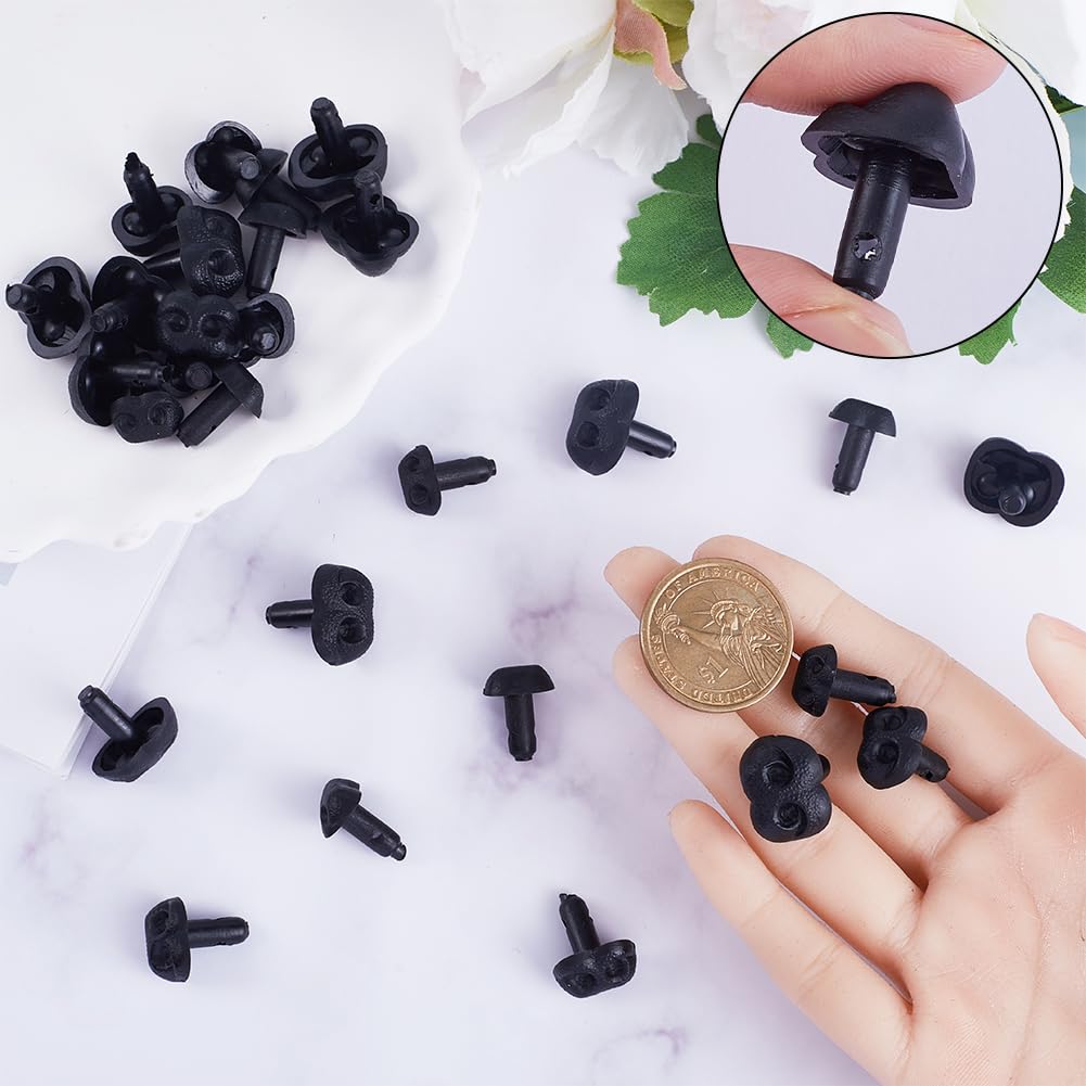 VASANA 100 Pezzi Occhi Per Bambole In Plastica Nera Con Rondelle - Kit Multimisura 6-12 Mm Per Pupazzi, Orsacchiotti E Progetti Fai Da Te - 3