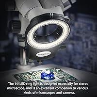 Vista 5 de Lámpara de anillo de cámara de microscopio 144 cuentas LED Fuente de luz Brillo Control variable ajustable Iluminación sin sombras