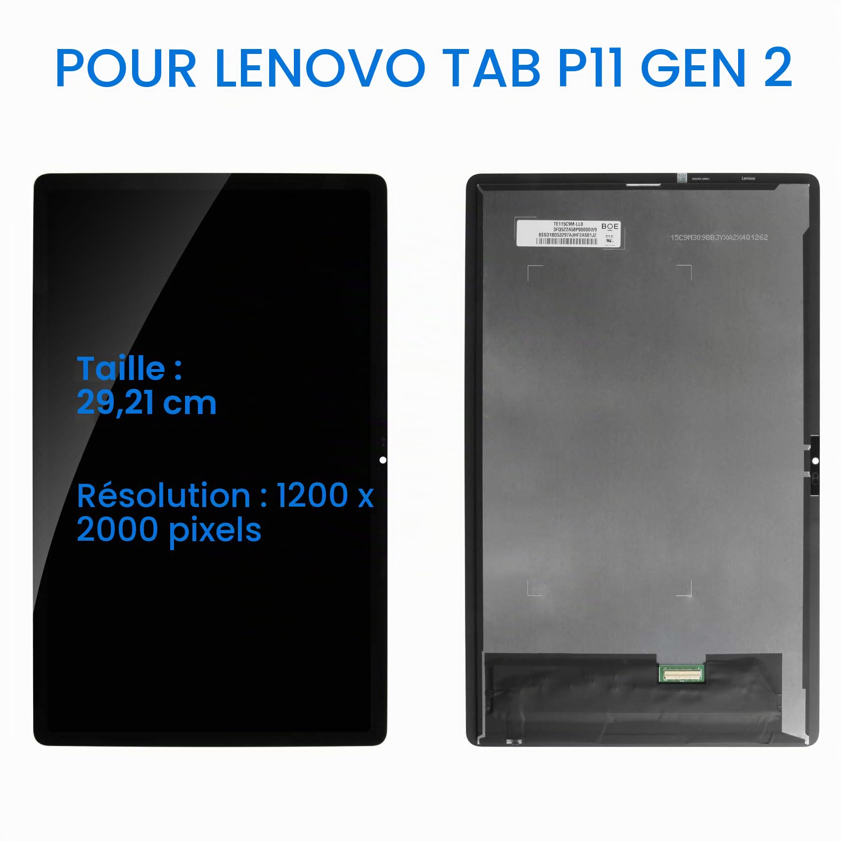 Écran LCD pour Lenovo Tab P11 Gen 2/P11 2022 TB350FU TB350XU TB350 Écran de Rechange LCD Écran Tactile Digitizer Assemblée Pièces de réparation avec Outils (Noir)