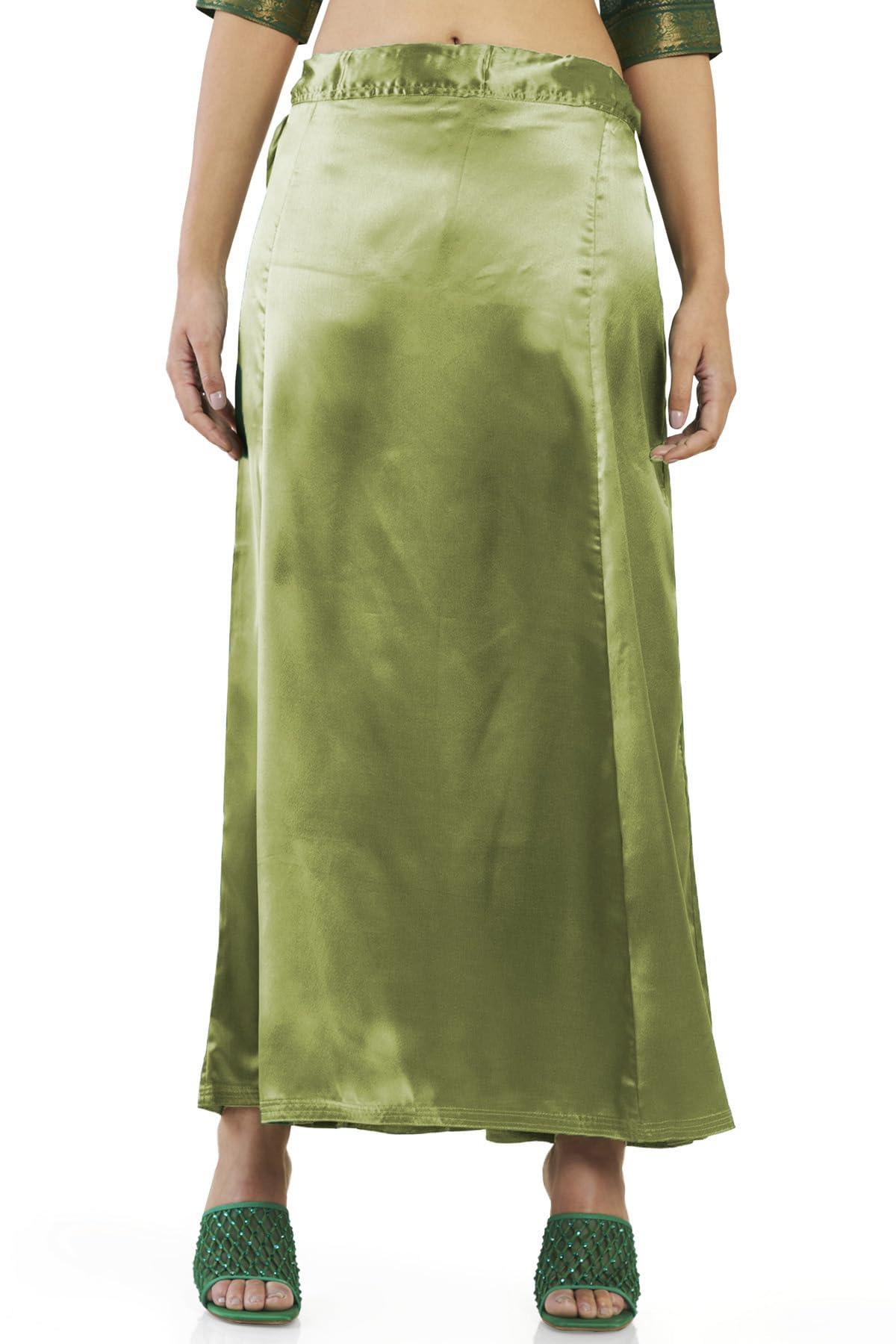 soch Women Green Satin Solid Petticoat-picture-12