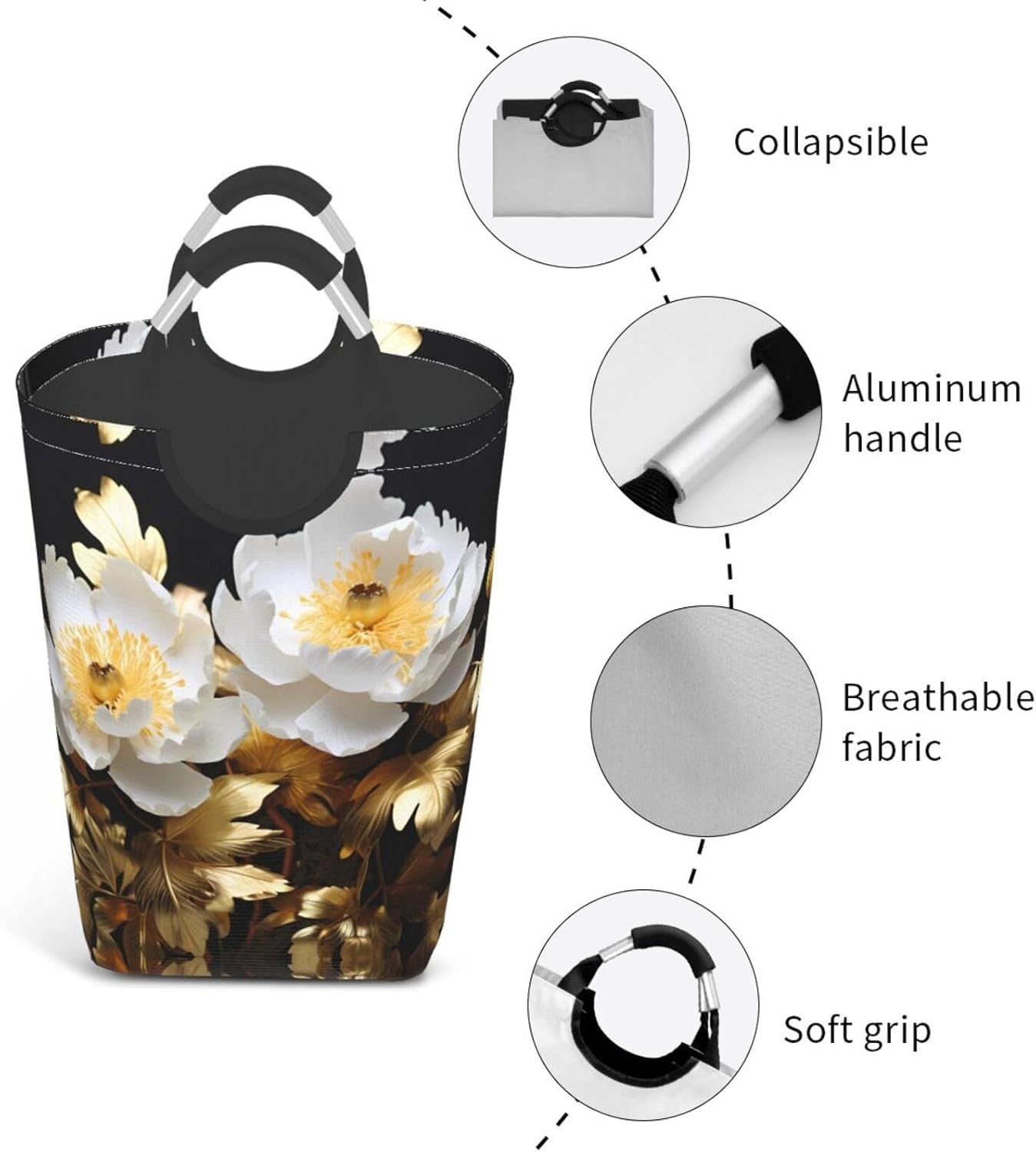 goldenrod Square storage bag 50L, suitable for multiple scenes, foldable dirty clothes storage basket.