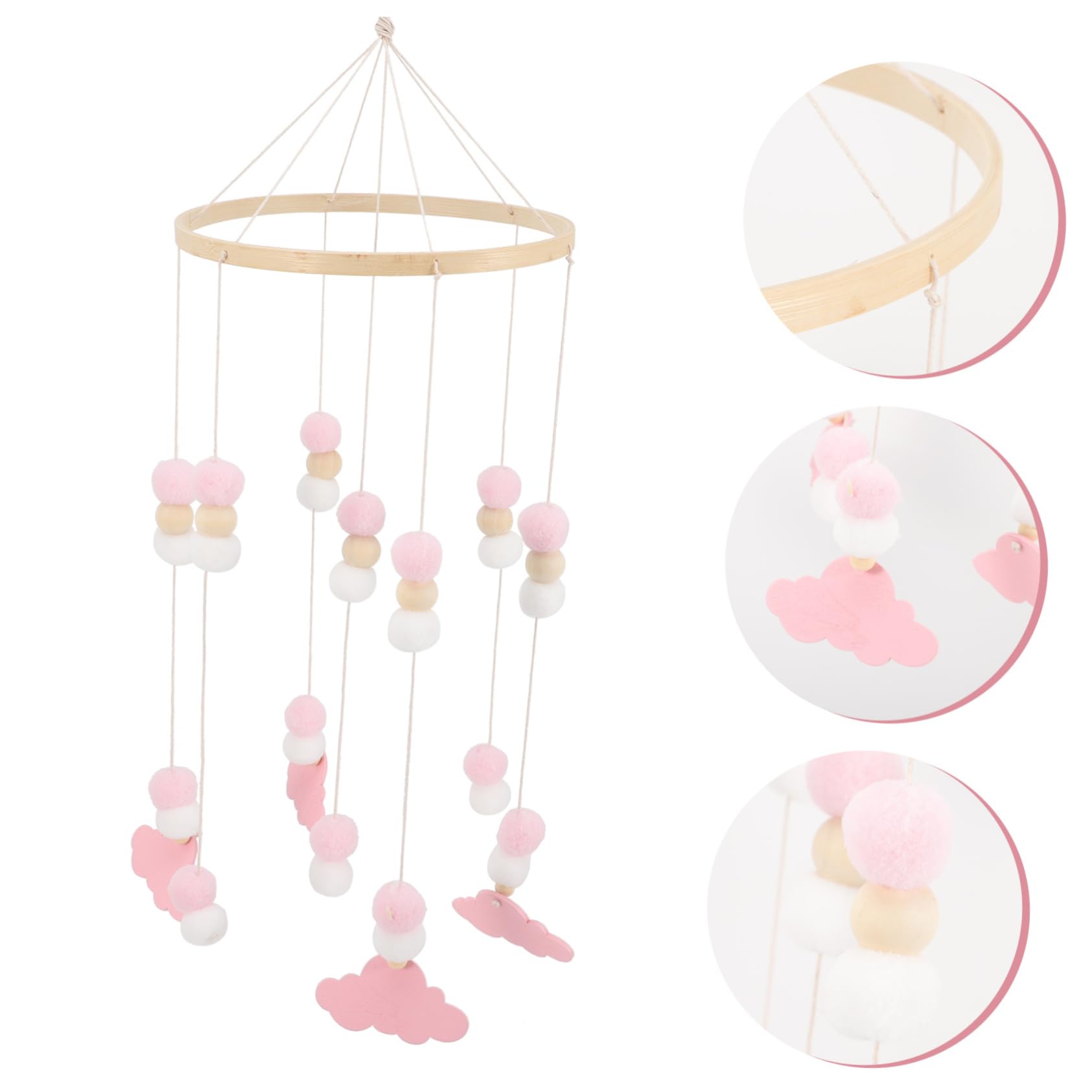 BESTonZON 5pezzi Giostrina Culla Con Pendenti Feltro Forma Di Elefante e Stelle Mobile Da Culla Per Decorazione Per Cameretta Stile Nordico Giocattolo Appeso Sicuro e Adorabile