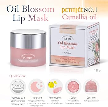 Amazon.com: PETITFEE Sleeping Lip Mask Camelia Seed Oil 0.53 Oz
