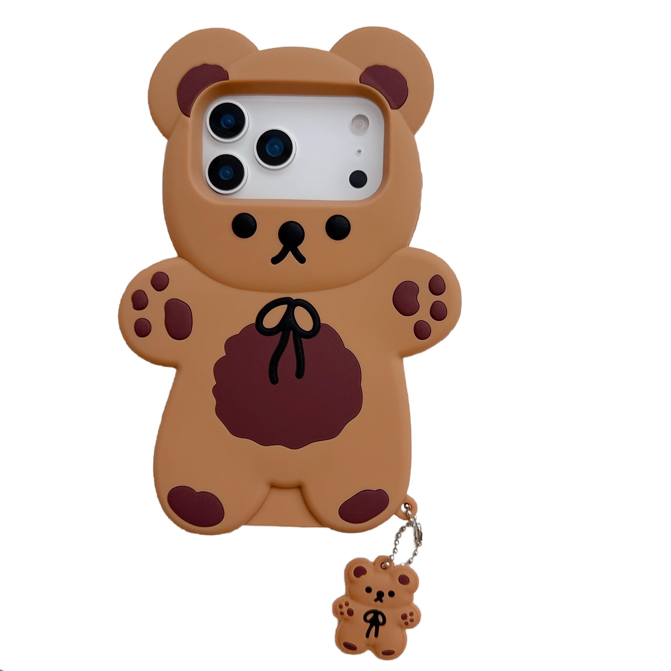 Coque iPhone 17 Pro silicone ours mignon, accessoire école fille - 8