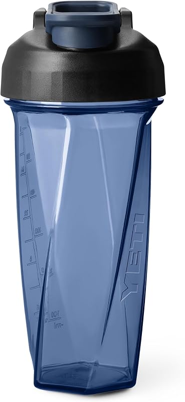 Botella mezcladora Yonder Helimix Vortex con capacidad para hasta 27 oz | Sin bola de mezcla ni batidor | Fabricado en Estados Unidos | Taza coctelera portátil para bebidas de proteína de suero antes del entrenamiento | Apto para lavavajillas, azul marino.