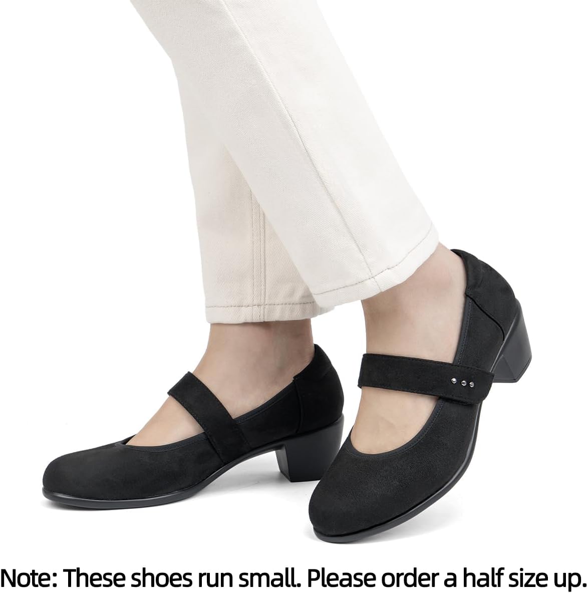 VJH confort Women's Mary Jane Pumps Low Block Chunky Heel Round Toe Dress Work Comfortable Shoes - Image 2