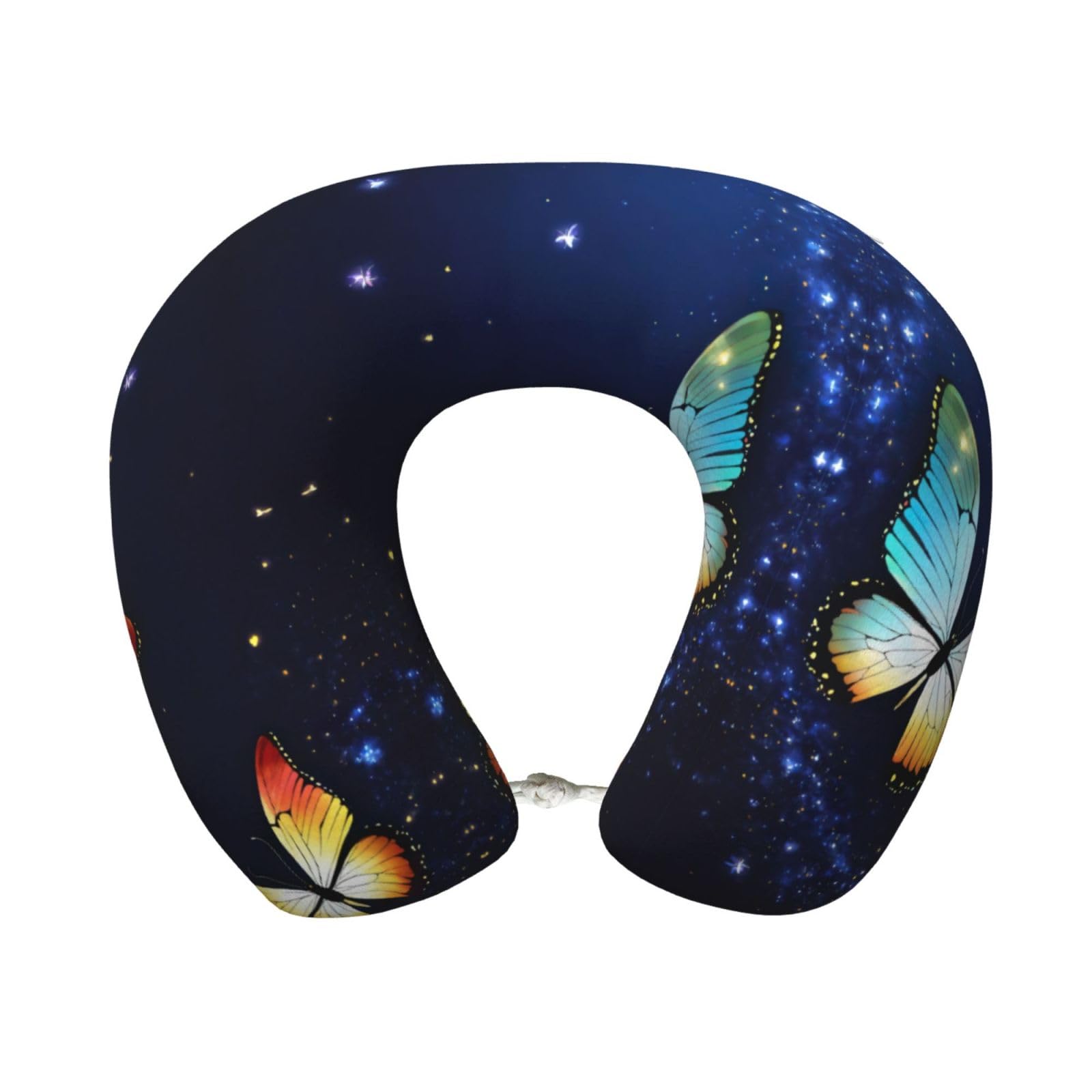 peiyeety Cute Butterfly Print Custom U-Shaped Pillow,Memory Foam Cervical Neck Travel Pillow,for Home,Camping,Travelling