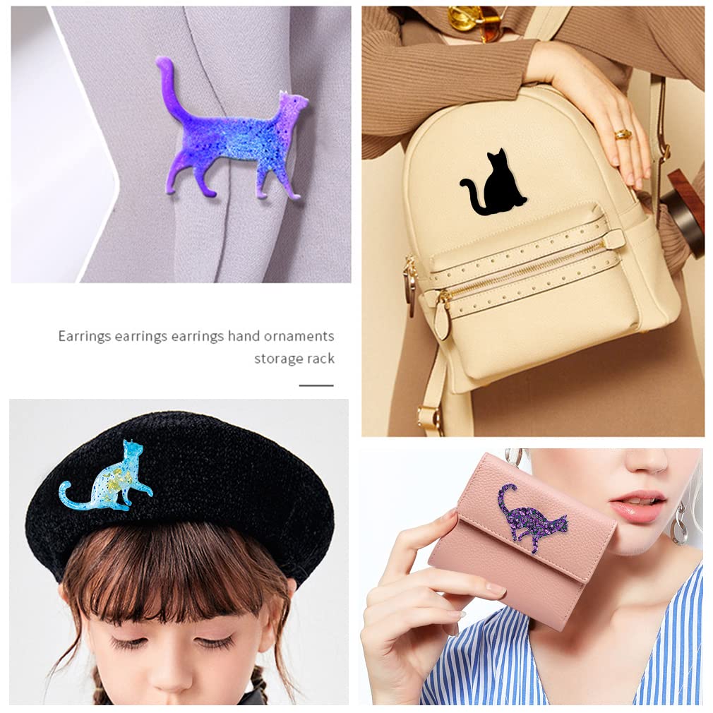 ISuperb Katzen-Silikonformen Für Harz – Mit 10 Broschen-Schnallen, 11,4x14,3cm, Für DIY-Schmuck