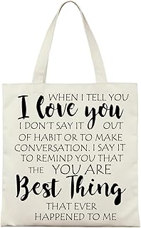 Hcvone Borsa tote per fidanzato, fidanzata, San Valentino, sacchetti riutilizzabili per la spesa You Are The Best Things That Ever Happened to Me