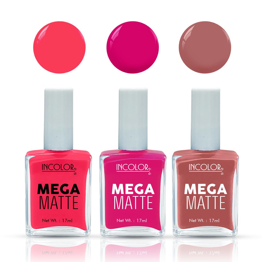 INCOLOR Mega Matte Nail Paint combo-04 Pack Of 3 (49,24,29)-image-12