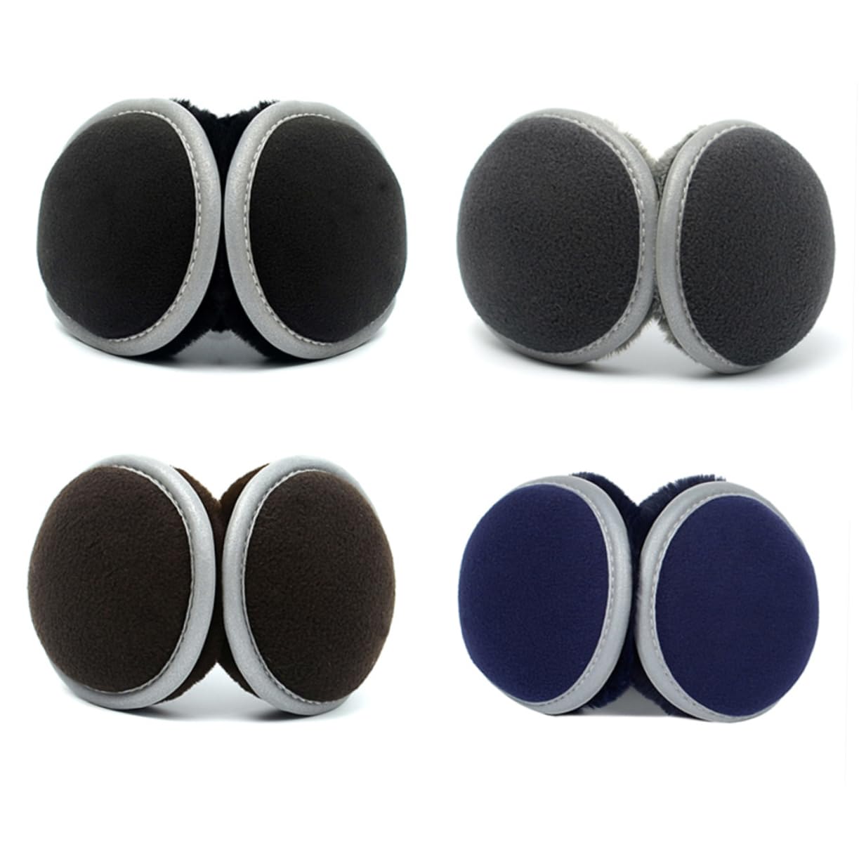 3piezas Orejeras Plegables Unisex De y Acolchadas Calentadores De Oídos Para Invierno Earmuffs Para Hombres y Mujeres Negro