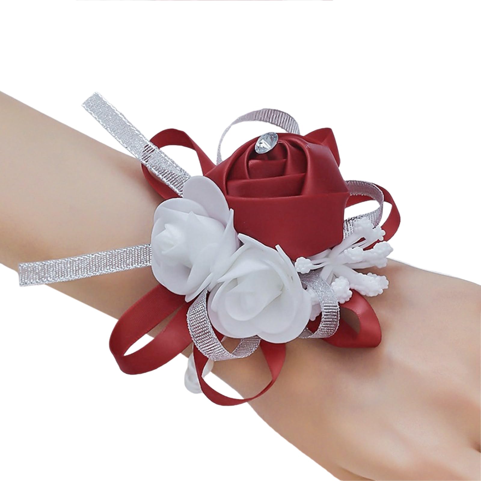 HDOYTXXM Artificial Silk Flower Bride Wrist Corsage Wedding Accessory Wrist for Bridal Shower Engagement Silk
