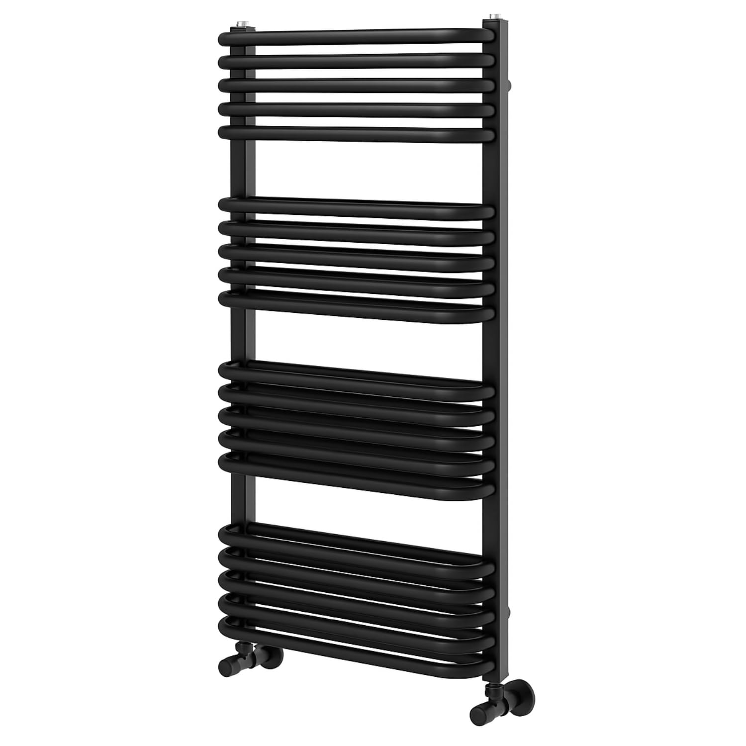Go Bathrooms Heron Black Bathroom Radiator Towel Radiator Heated Towel Rail Wall Mounted Industrial Towel Heater 1000 x 500mm