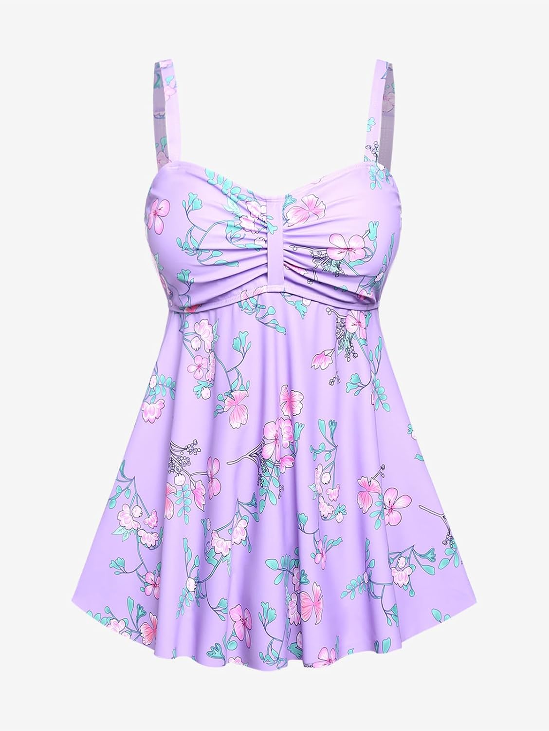 ROSE GAL Rosegal Women Plus Size Modest Tankini Swimsuit Two Piece Bathing Suits Floral Print Swim Tops with Boy Shorts