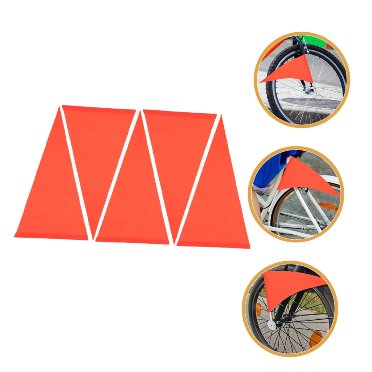 Toyvian Banderín De Advertencia Banderas Reflectantes De Seguridad Banderas De Seguridad para Bicicletas Bandera para Bicicleta De Polivinilo Naranja 5 Piezas X 4