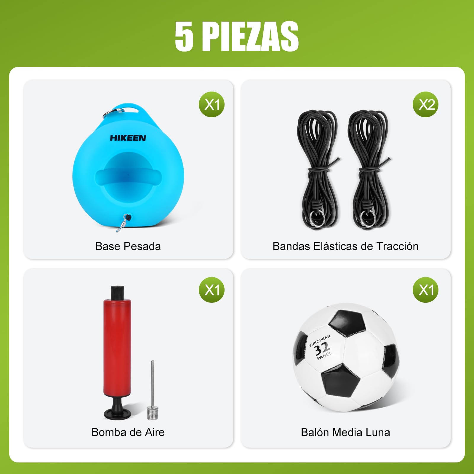 Hikeen Kit Entrenamiento Futbol con Balon Base Metalica para Exterior Interior Jovenes Adultos