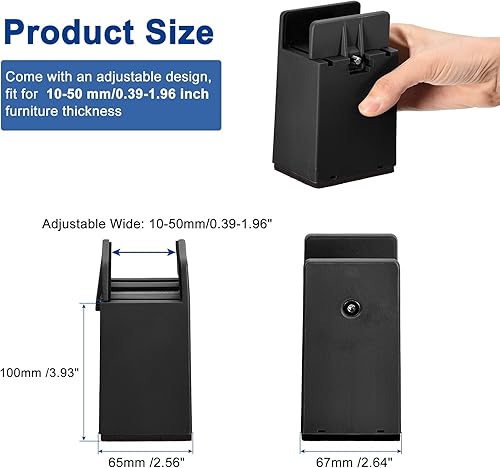 Miniatura 9 de uxcell Elevadores de cama de 2 pulgadas con abrazadera de tornillo ajustable, 4 elevadores de muebles para cama, escritorio, sofá, mesa, apto para