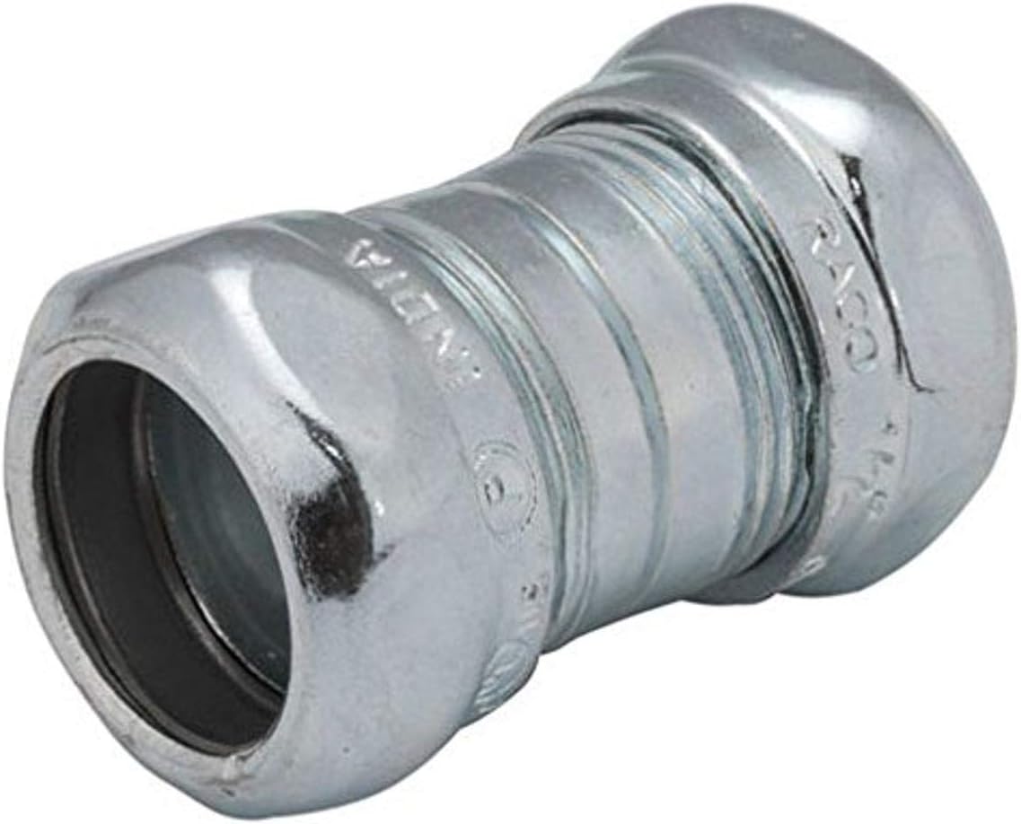 Hubbell-Raco 2926 Compression Coupling Used to Connect 2 Ends of EMT Conduit, 1-1/2" Trade Size, Steel (Pack of 20)