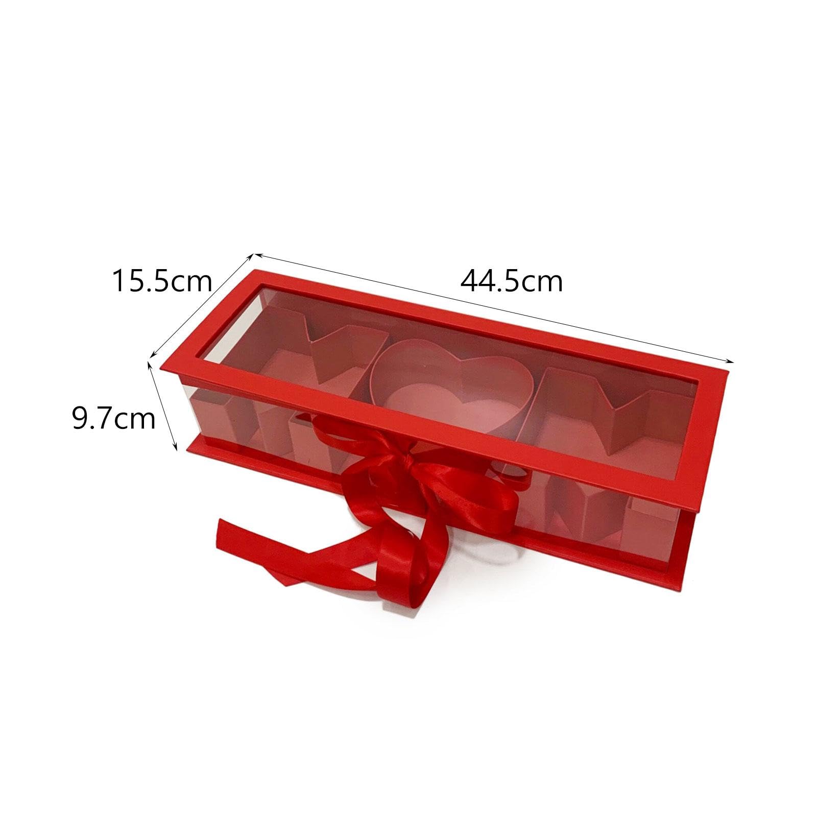 Bothyi Mom Empty Flower Box Soap Box Arrangement Fashion Fillable Gift Box for DIY Decorations Parties, Red