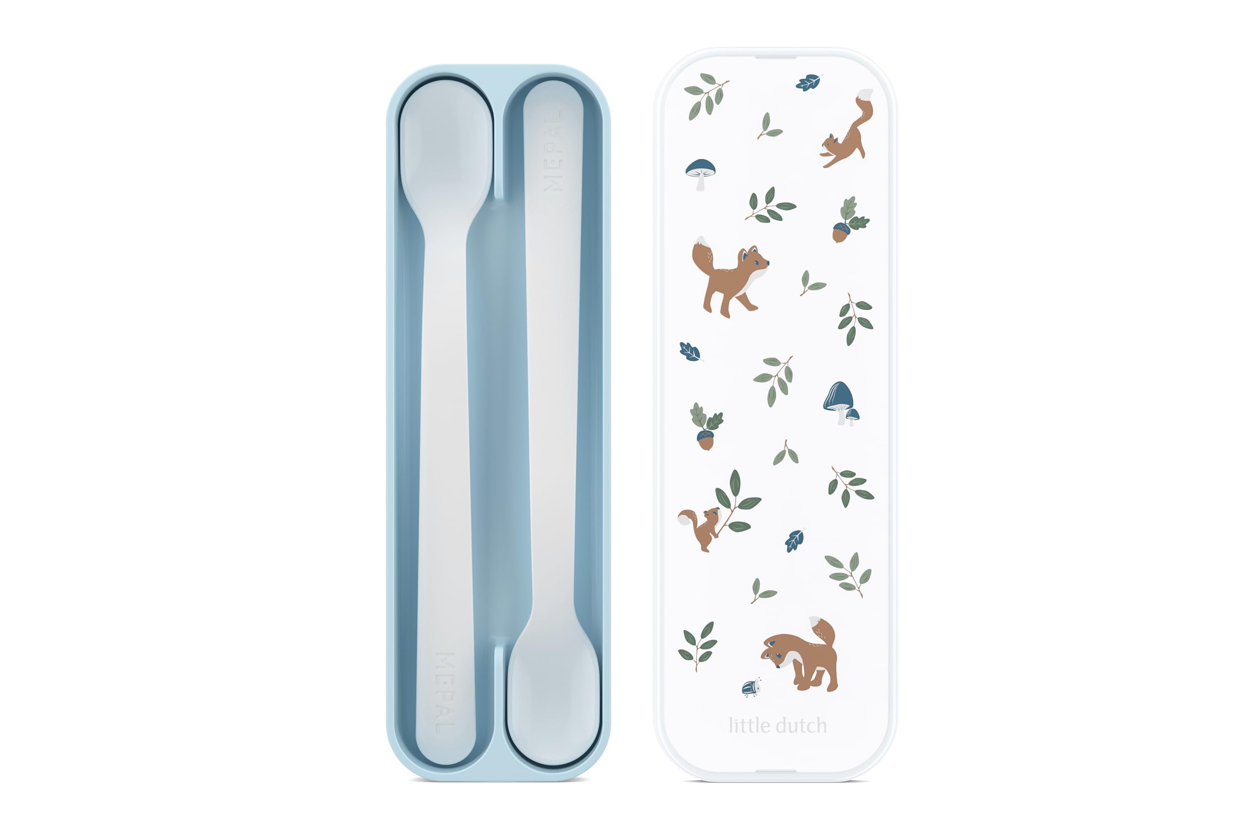 Mepal Baby Feeding Spoon Mio Little Dutch, Long-handled baby spoon, Dishwasher Safe & BPA-free, Baby Utensils, Set of 2, Forest Friends