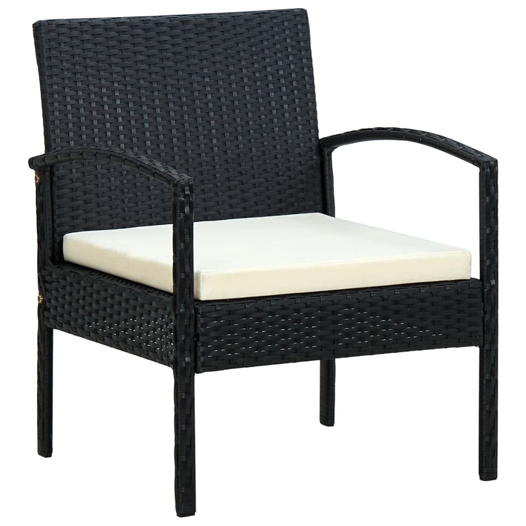 Chaise de jardin en rotin synthétique noir qui ne rouille pas au balcon