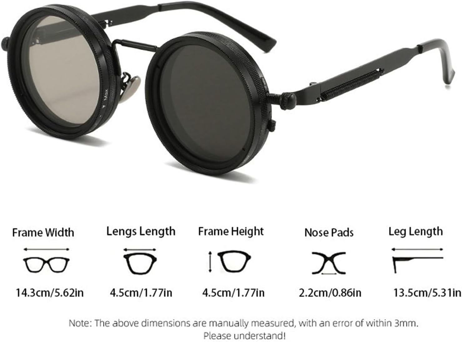 willochra 1-9 Adjustable Sunglasses Moonglass-Nd Filter Lenses Adjustable Tint Rounded Polarized Eyewear for Men - Image 7